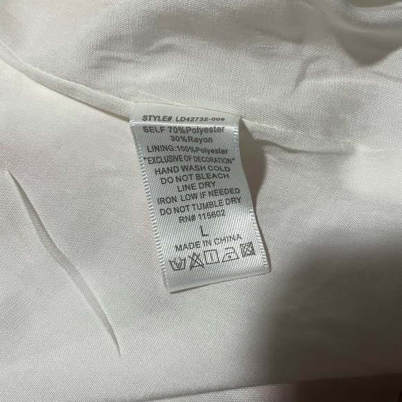 Lush Size large Multi Colored Button Up Dress W/ Pockets, Bow On Sleeves large - Picture 4 of 4